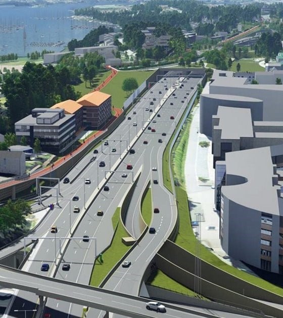 Skanska - Illustrasjoner og kart over E18 Vestkorridoren