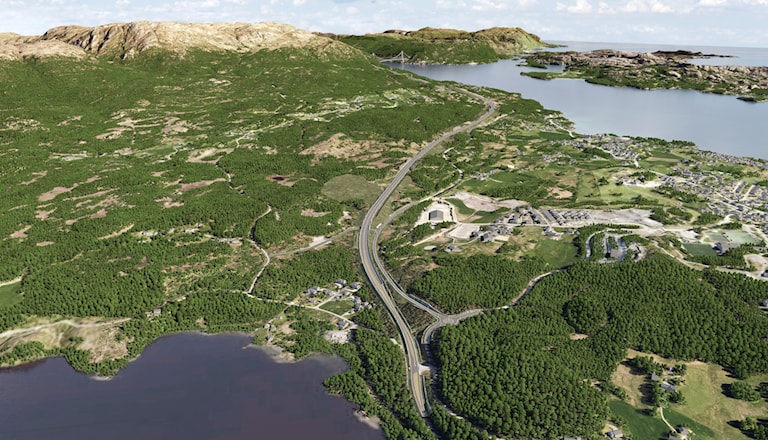 Ny E39 frå Ådlandsvatnet på Stord og nordover