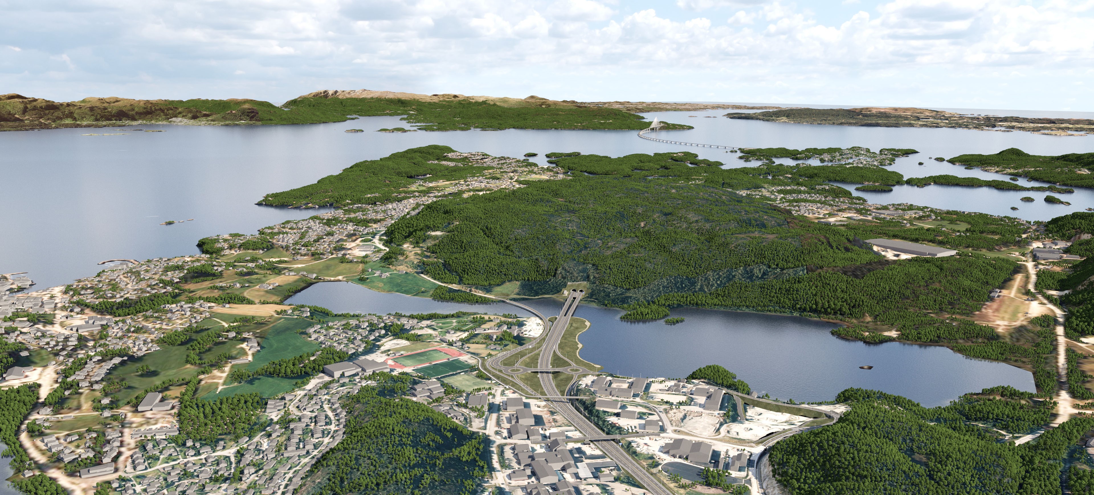 Ny E39 i Bjørnafjorden kommune ved Kolskogen