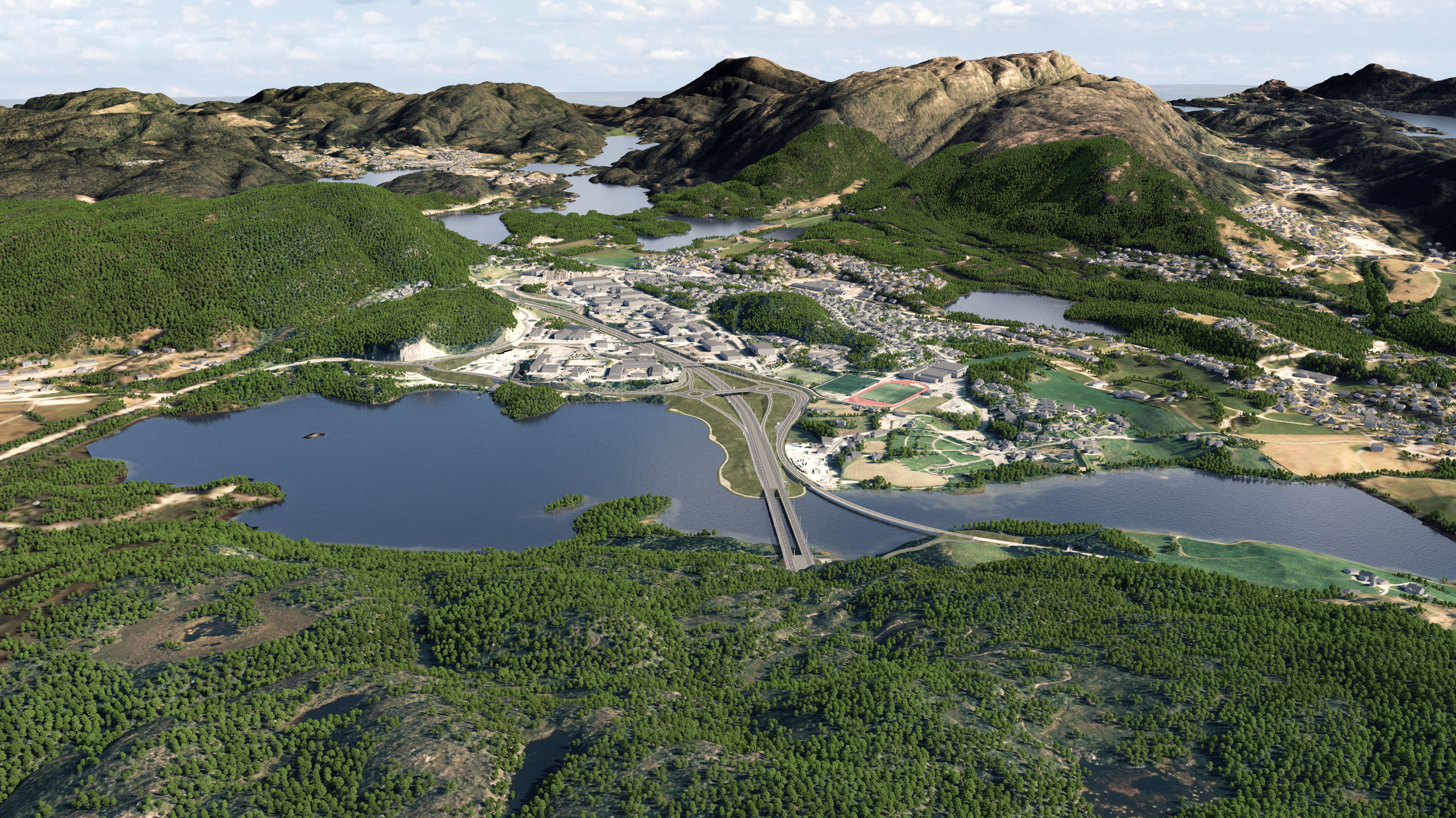 Nytt kryss og bru over Ulvenvatnet på Kolskogen