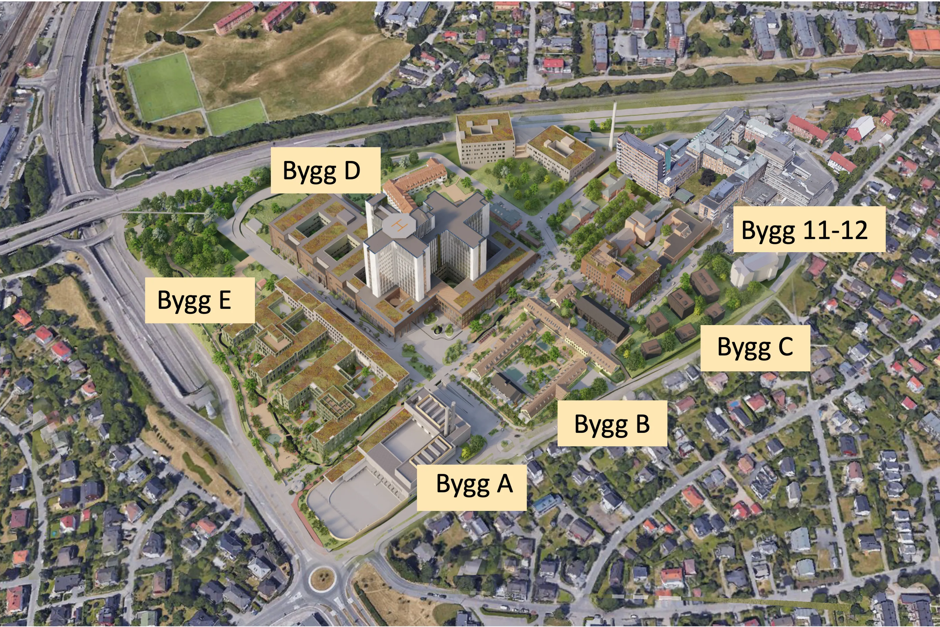 Illustrasjon av Nye Aker sykehus