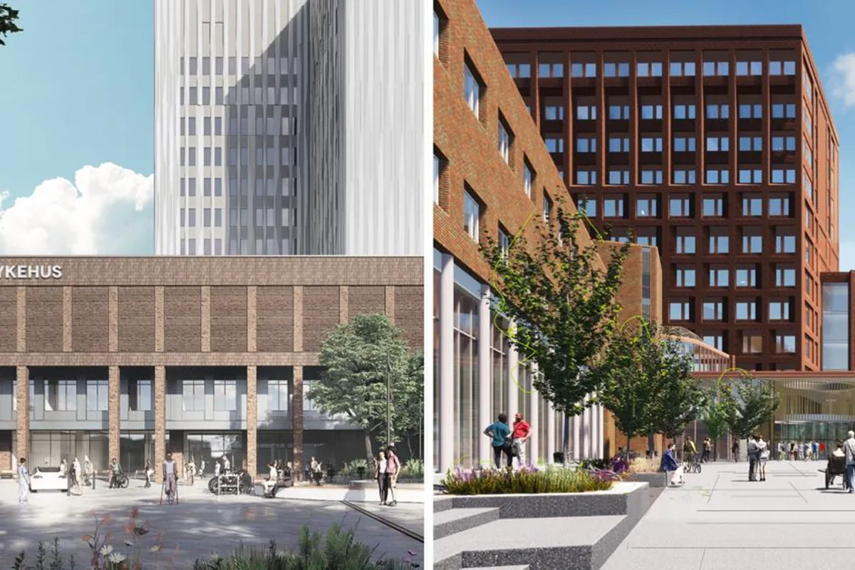 Samlet illustrasjon av Aker og Rikshospitalet